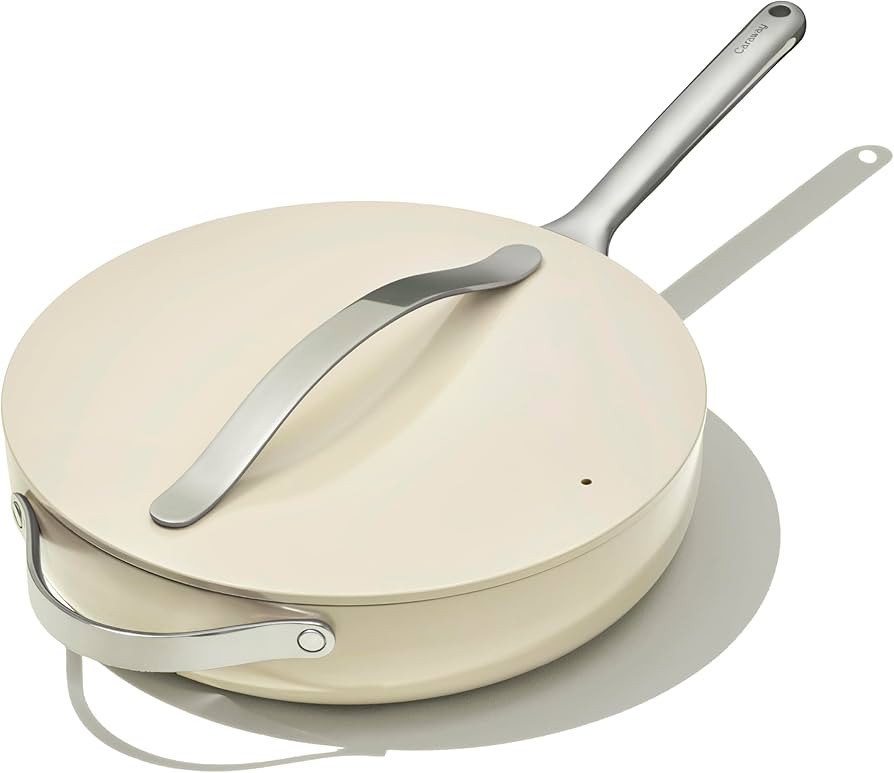 Caraway Nonstick Ceramic Sauté Pan with Lid (4.5 qt, 11.8") - Non Toxic, PTFE & PFOA Free - Oven... | Amazon (US)