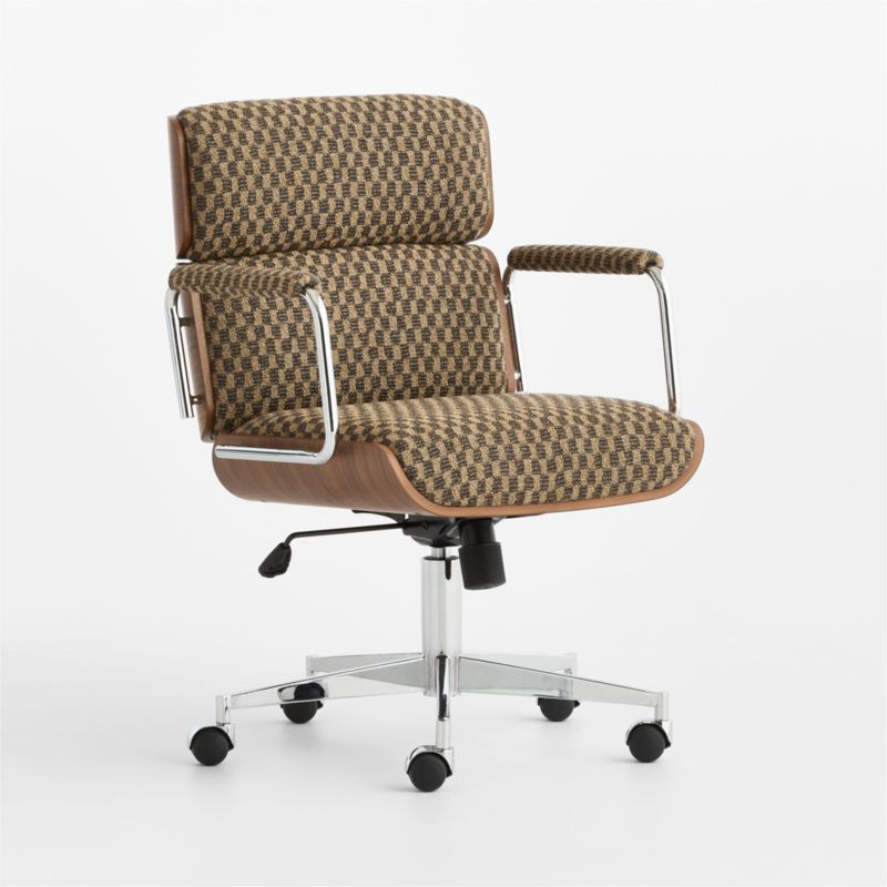 Palmer Upholstered and Wood Paneled Office Chair | Crate & Barrel