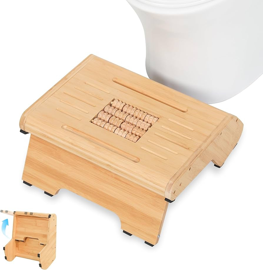5" and 7" Adjustable Toilet Stool,The Original Toilet Stool Bamboo Flip, Heights Foldable Squat S... | Amazon (US)