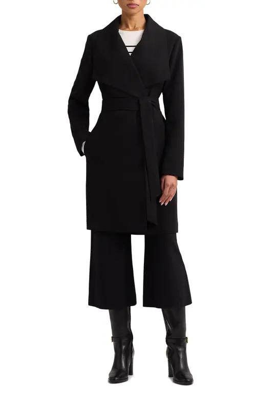 Lauren Ralph Lauren Drape Front Crepe Jacket in Black at Nordstrom, Size Large | Nordstrom