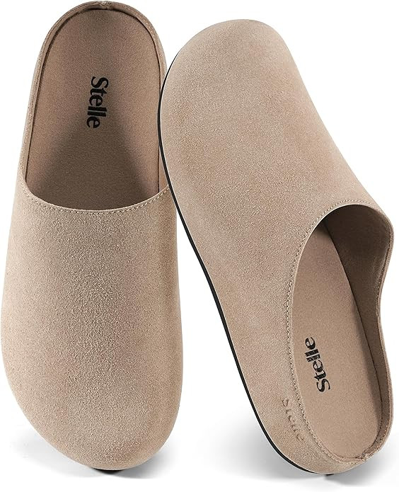 Stelle Clogs Women Mens Arch Support Suede Soft Cork Footbed Sandals Potato Shoes Slip on Home Sl... | Amazon (US)