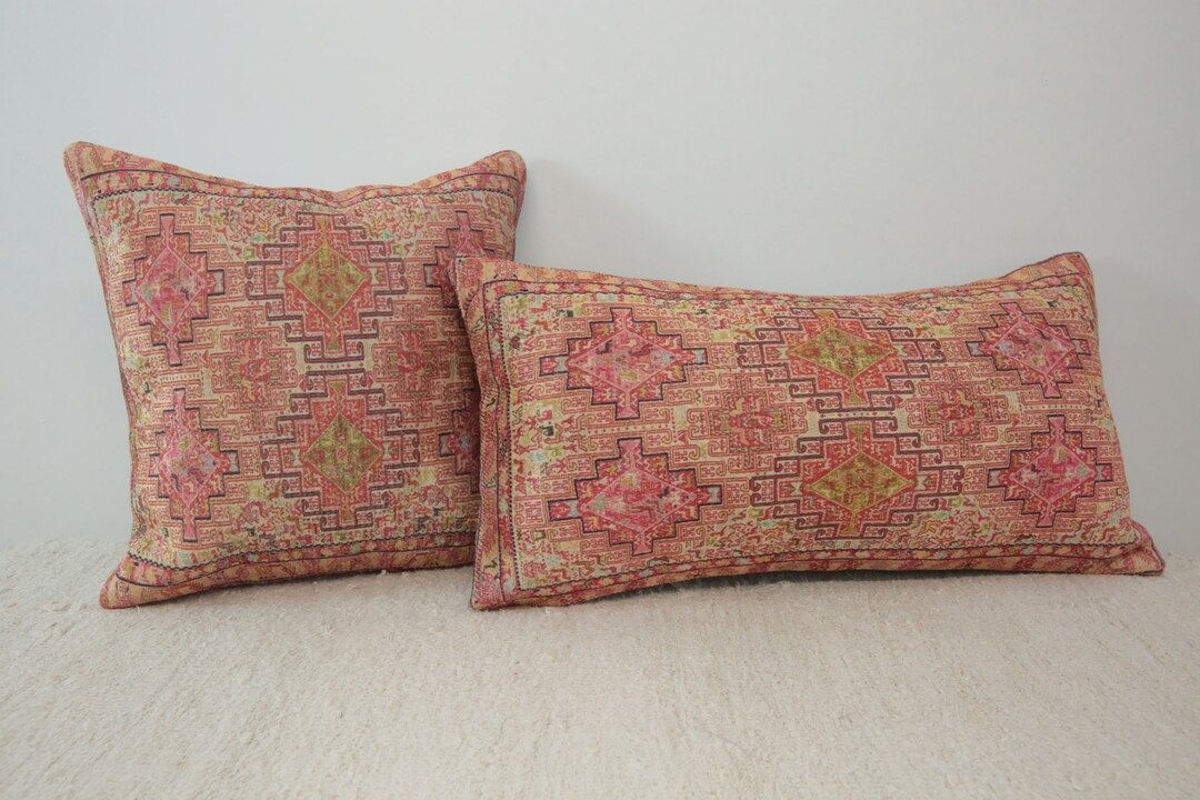 Home Decor Pillow, Ikat Pillow Cover, Pink Pillow, Geometric Pillow, Multicolor Pillow, Ethnic Pi... | Etsy (US)