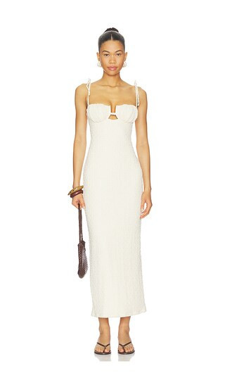 Montce X Elsa Hosk Petal Long Slip Dress in Beige. - size XL | Revolve Clothing (Global)