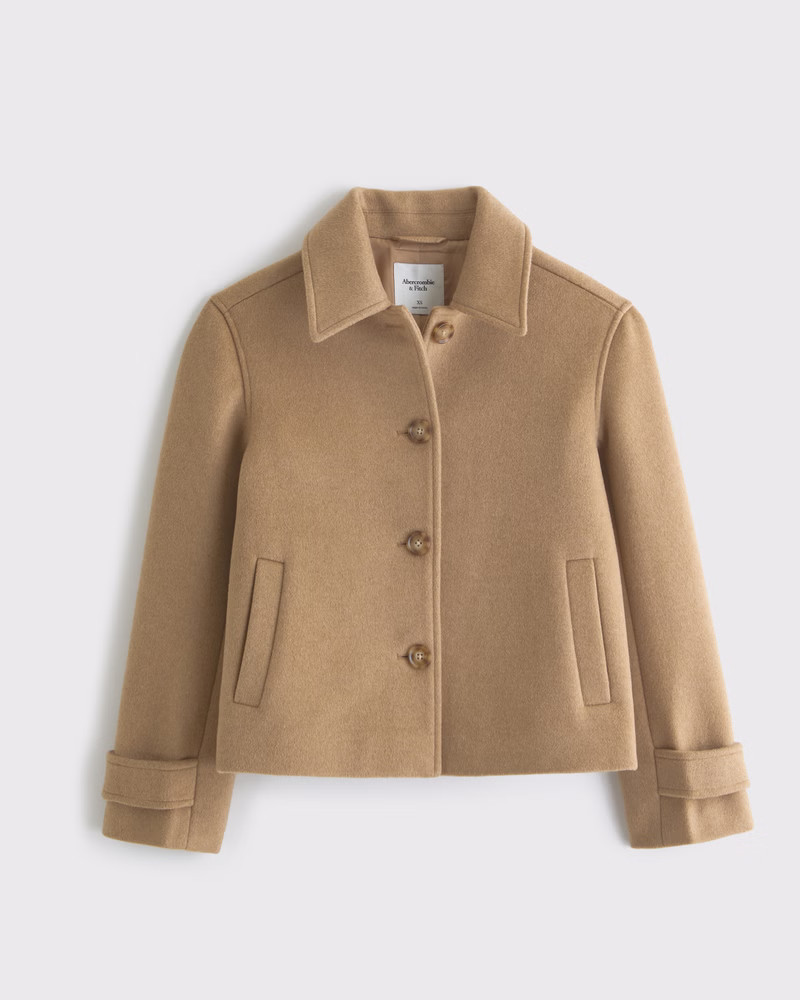 Short Wool-Blend Coat | Abercrombie & Fitch (US)