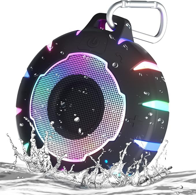 HEYSONG Waterproof Bluetooth Speaker, Shower Speaker with HD Sound, LED Light, Floating, Lightwei... | Amazon (US)