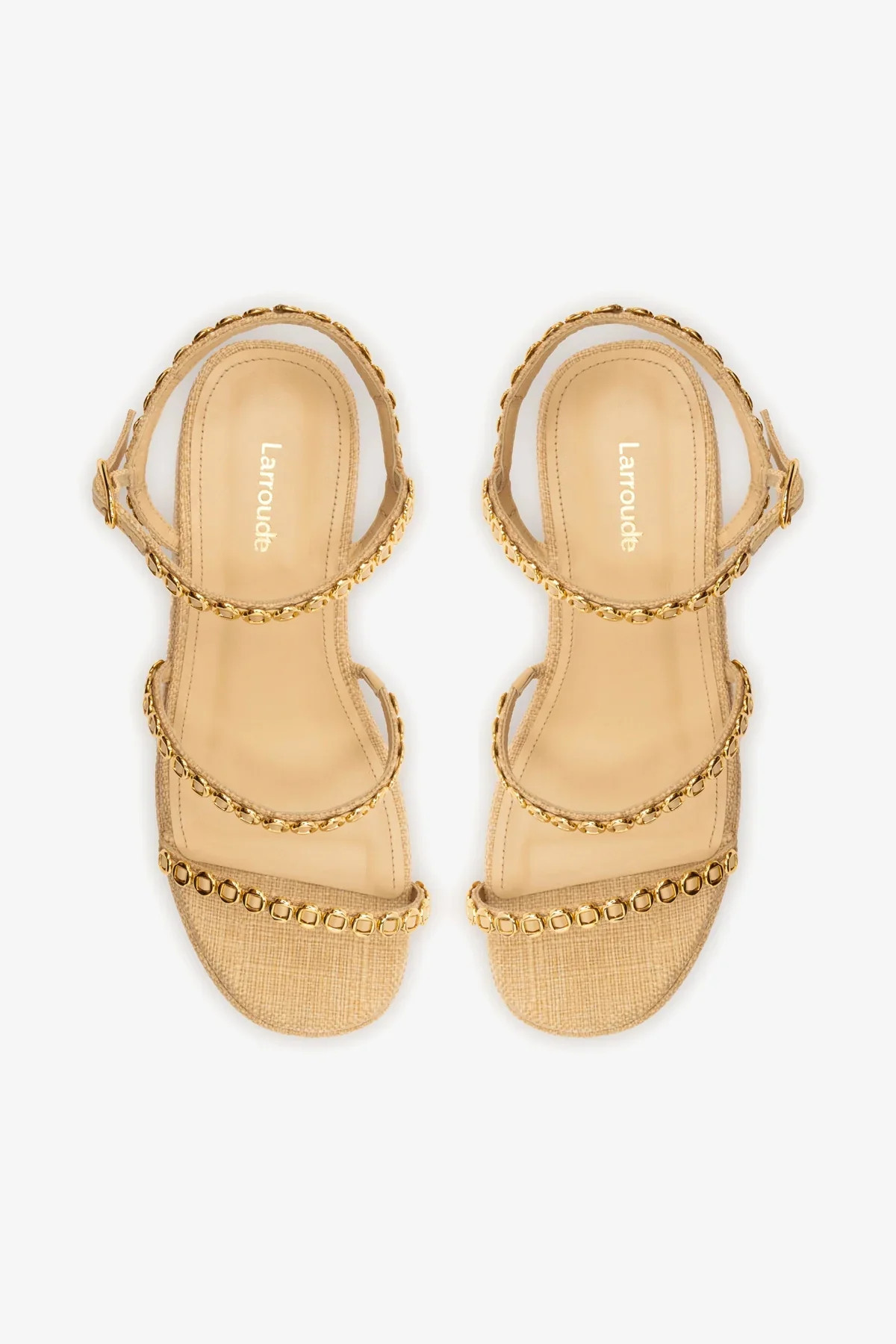 Gio Milanina Flatform Sandal In Beige Raffia | Larroude