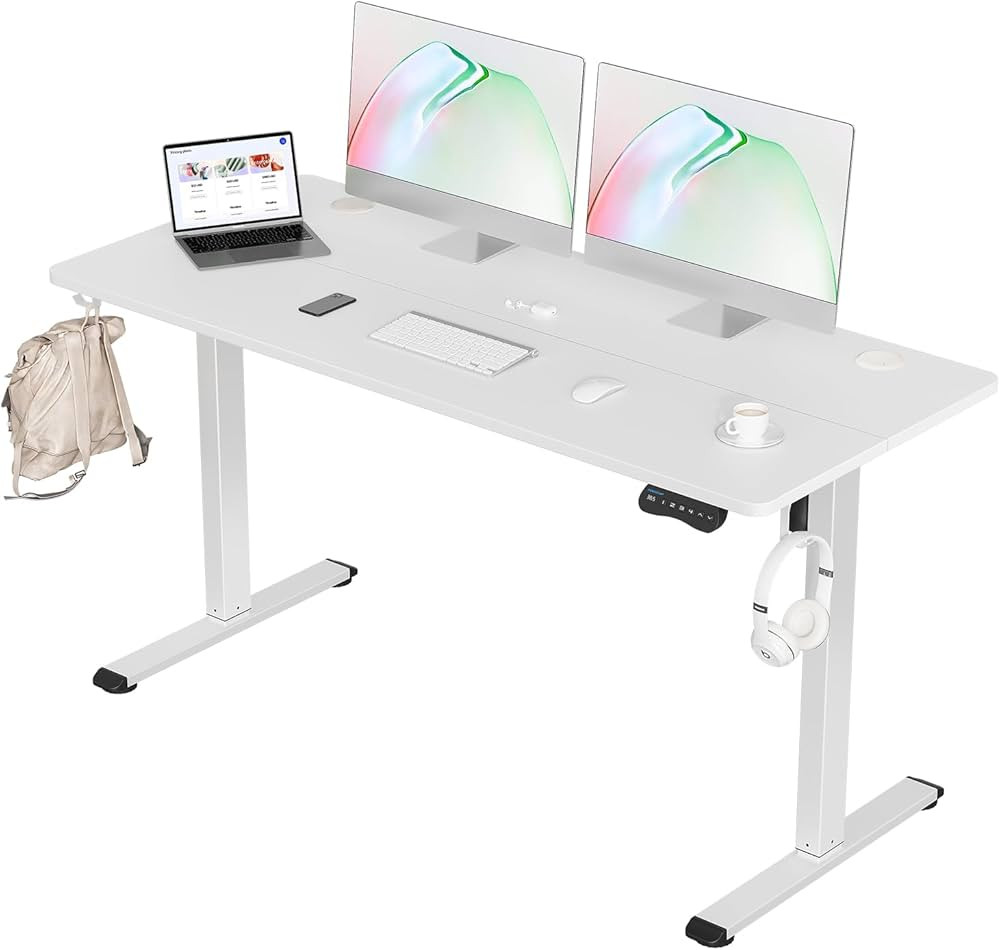 MOUNTUP Electric Height Adjustable Standing Desk, 55 x 24 Inches Sit Stand Desk with Memory Contr... | Amazon (US)