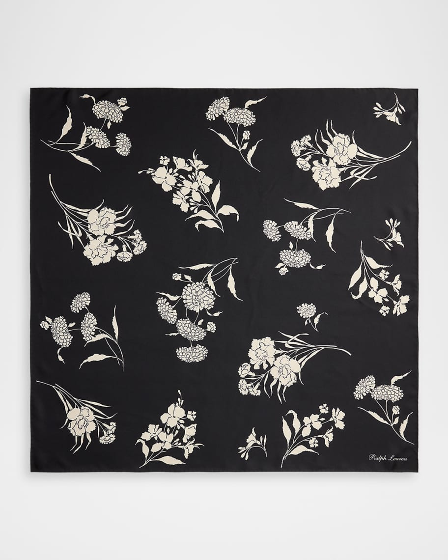 Wild Rose Floral Silk Scarf | Neiman Marcus