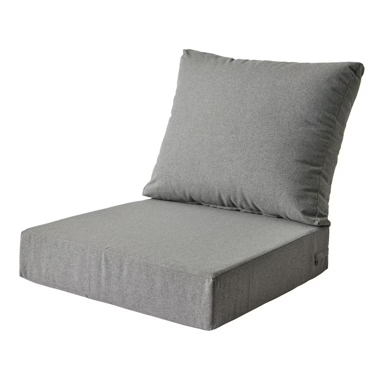Better Homes & Gardens Grey Outdoor 2 Piece Deep Seat Cushion Set | Walmart (US)