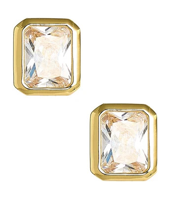Large Rectangle Bezel Stud - 18k Gold Plated | Lisi Lerch Inc
