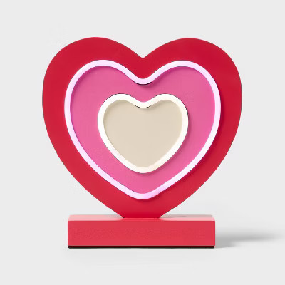 Valentine's Day Wood Base with Neon Tube Table Decor Heart - Spritz™ | Target