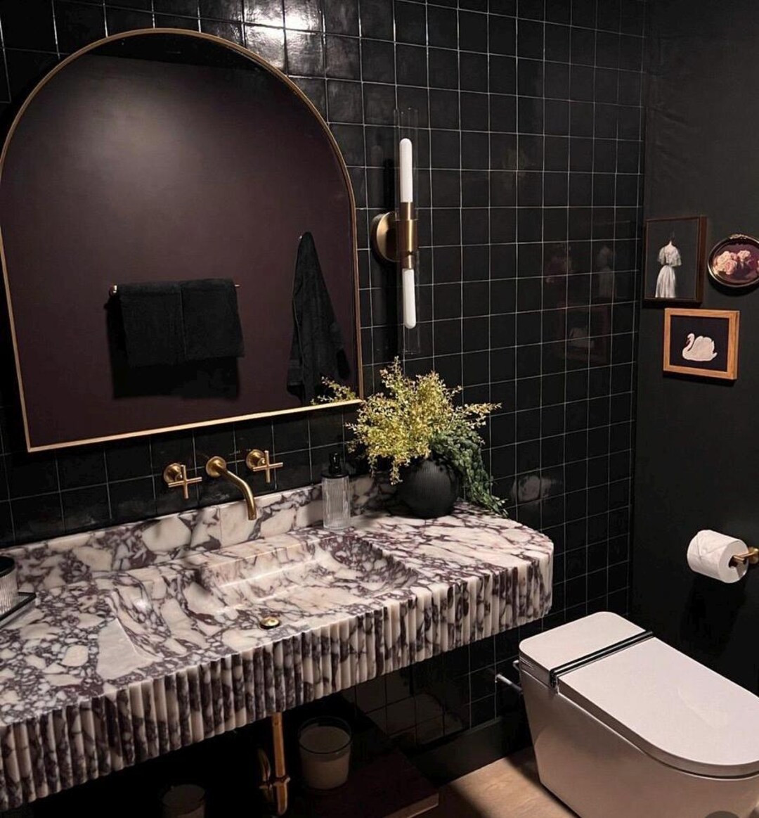 Calacatta Viola Marble Sink, Vessel Sink, Marble Washbasin, Hand Carved Sink, Custom Order Sink, ... | Etsy (US)