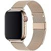 RUOQINI Compatible with Apple Watch Band 38mm 40mm 42mm 44mm, Stainless Steel Loop Replacement Wr... | Amazon (US)