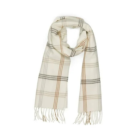 INVERNO Super Soft Luxurious Cashmere Feel Warm Winter Pattern Design Unilove Scarf (Cream Plaid) | Walmart (US)