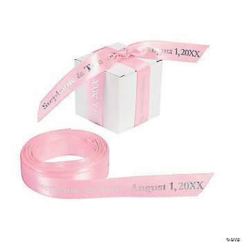 5/8" - Pink Satin Personalized Ribbon - 25 ft. | Oriental Trading Company