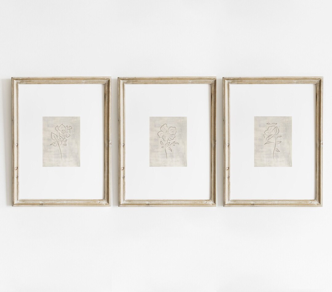 Set of 3 neutral prints digital download, Minimalist neutral print set of 3, Minimalist botanical... | Etsy (US)
