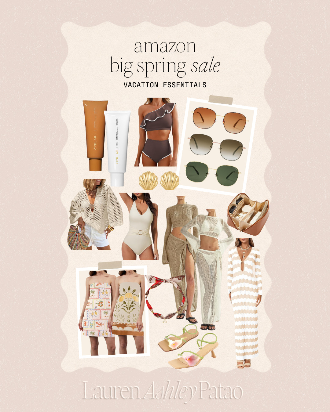 These vacation ESSENTIALS all on SALE!! Obsessed with them all - especially the scarf initial necklace! 

 #LTKSeasonal #LTKSaleAlert