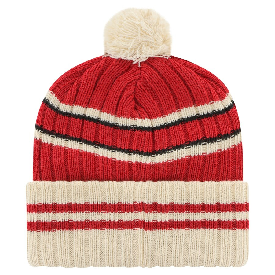 Men's Kansas City Chiefs  '47 Red/Cream  No Huddle Cuffed Knit Hat with Pom | NFL Shop
