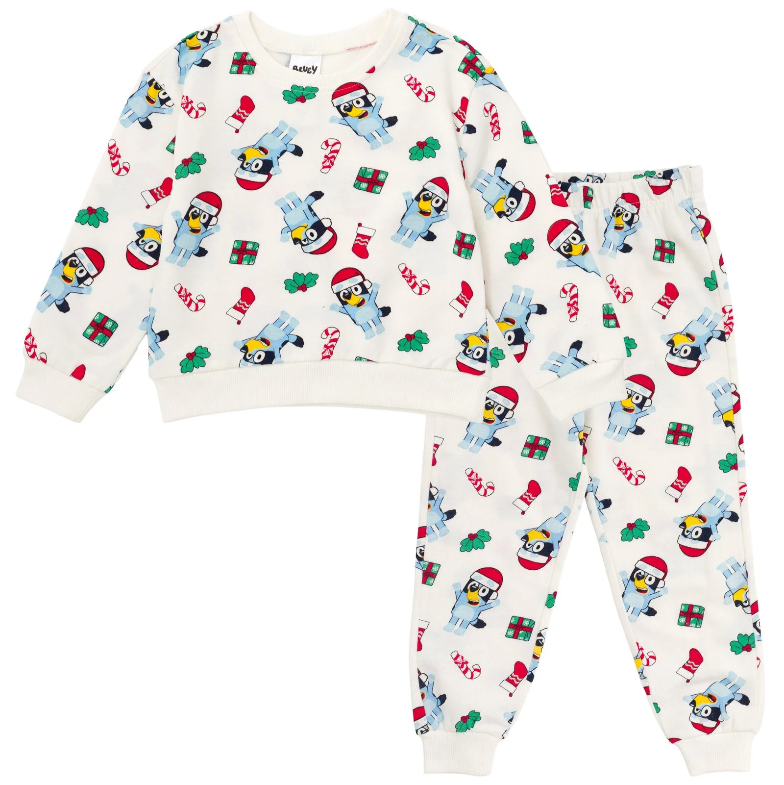 Bluey Christmas Fleece Sweatshirt and Jogger Pants Outfit Set Toddler to Big Kid | Walmart (US)
