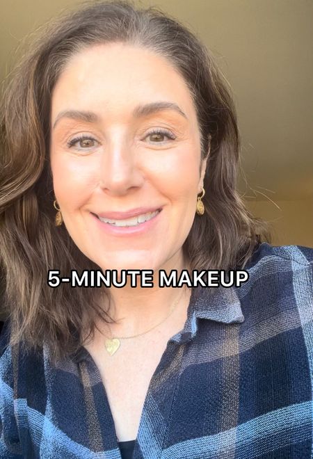 This easy makeup routine will leave you looking absolutely glowy and put together! 💁‍♀️✨

You're now ready to conquer the world in just five minutes! ⏰✨
Remember, it's all about feeling confident and embracing your natural beauty. You don't need hours of makeup to shine bright like a star! 🌟✨

