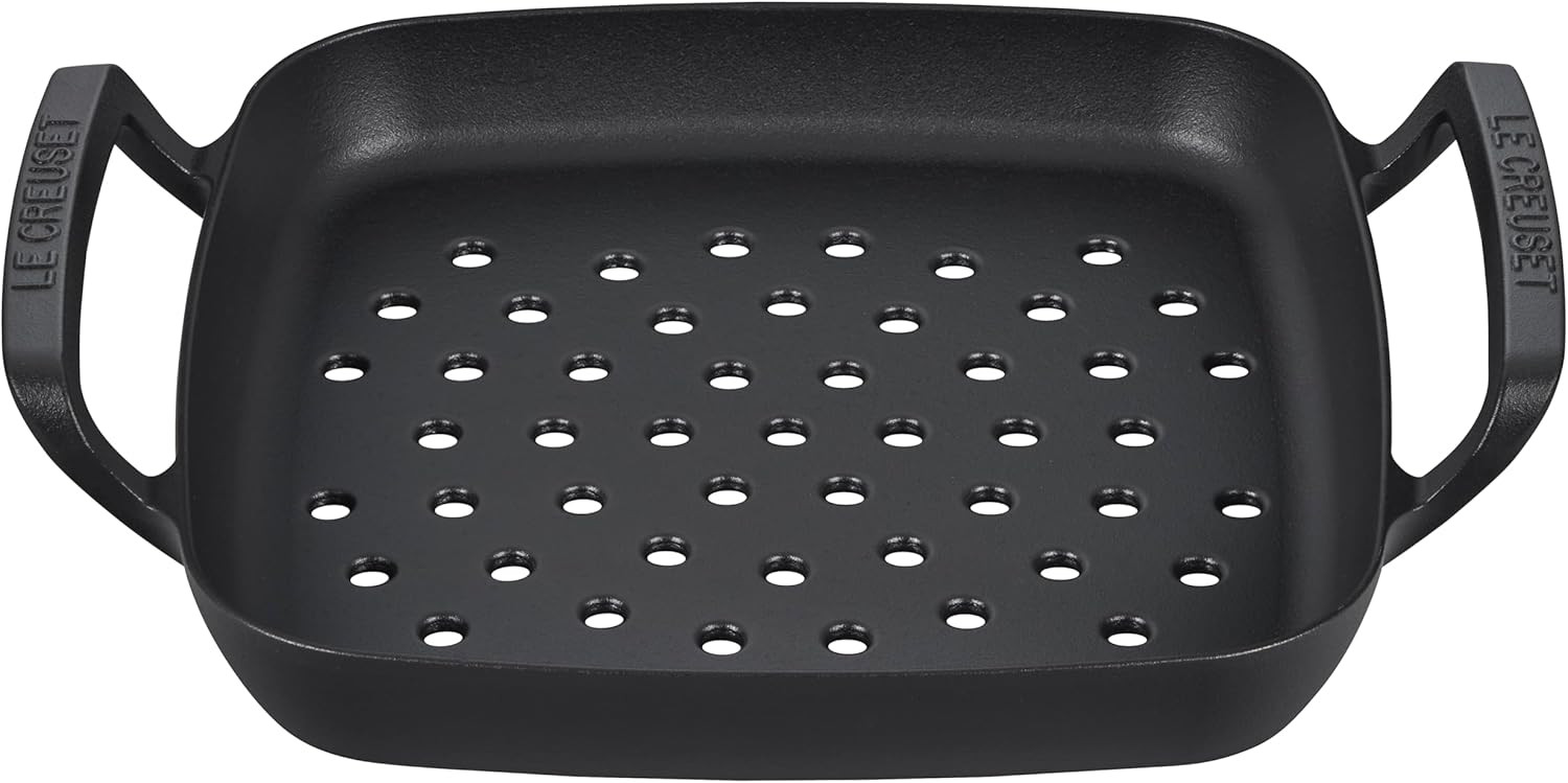 Le Creuset Alpine Outdoor Collection Enameled Cast Iron Square Grill Basket, 12" | Amazon (US)