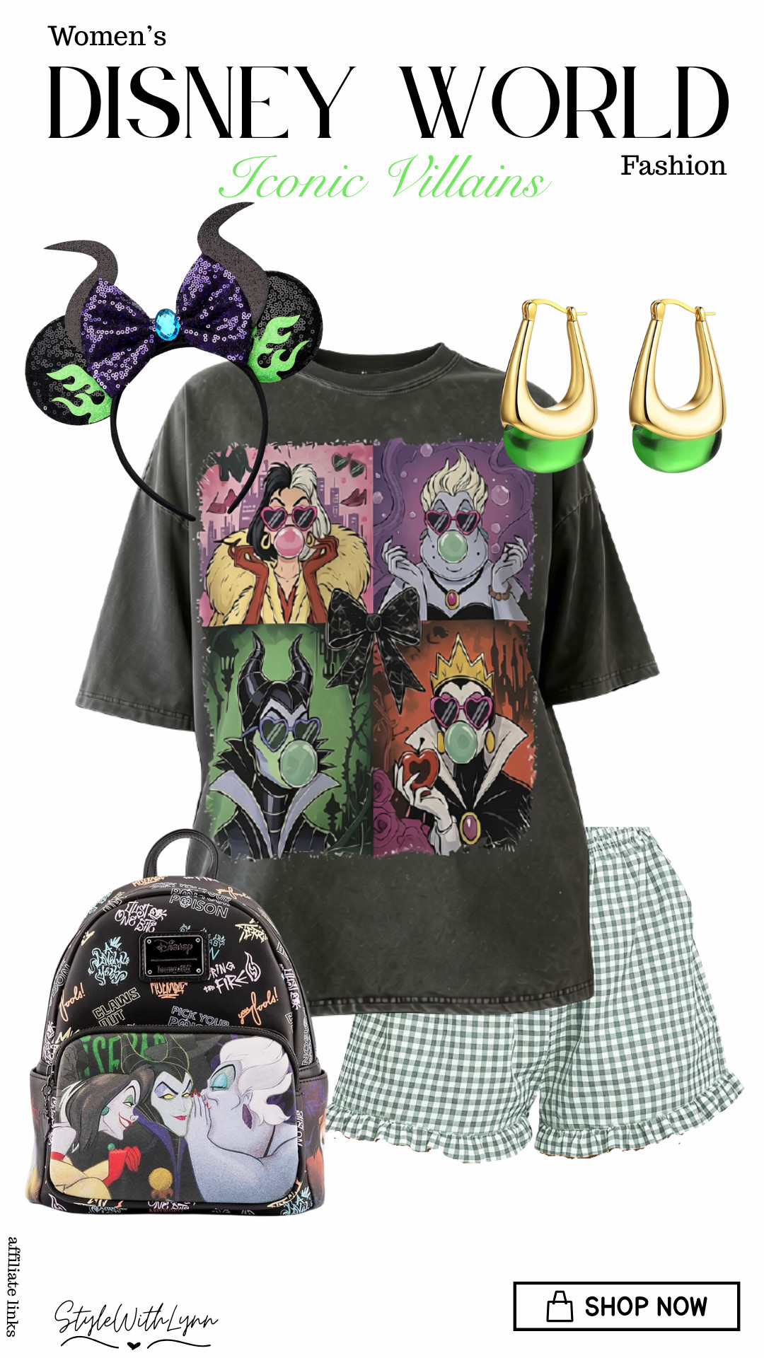 Serving up some seriously iconic Disney villain outfit inspiration for your next Disney World trip! From Cruella and Ursula to Maleficent and the Evil Queen, this look brings all the villain energy while keeping it cute, comfortable, and park-ready. 🎀

The oversized villain tee and gingham ruffle shorts is the perfect combo for a Disney World Halloween outfit, villain-themed park day, or anyone who likes a little mischief with their magic. 💚💜

🛍️ Shop this Disney outfit and all the details now!

✨ Save this for your next Disney trip
✨ Follow for daily Disney outfit inspiration


#DisneyWorldOutfits #DisneyOutfitIdeas #DisneyFashion #DisneyStyle #DisneyWorldFashion #DisneyHalloween #DisneyVillains #VillainInspired #DisneyBound #DisneyMom #DisneyStyleInspo #MagicKingdomOutfits #DisneyTripOutfits #DisneyParks 

 #LTKootd #LTKSeasonal #LTKTravel