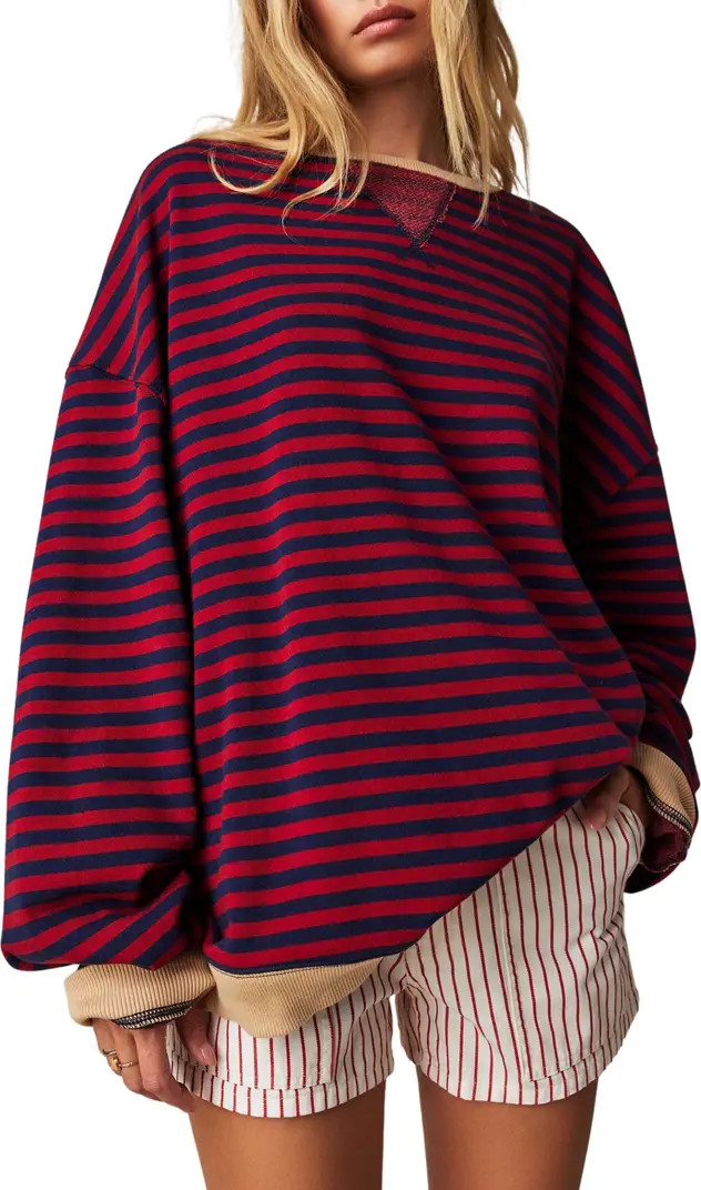Oversize Stripe Sweatshirt | Nordstrom