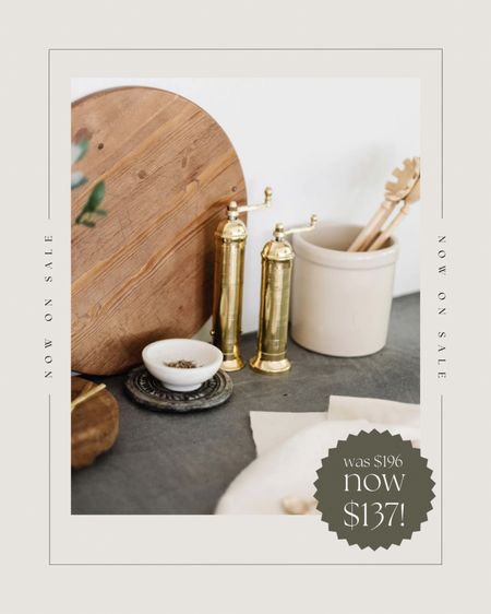 These brass salt & pepper mills are never on sale! Shop them while they’re in stock for 30% off!



#LTKsalealert #LTKhome