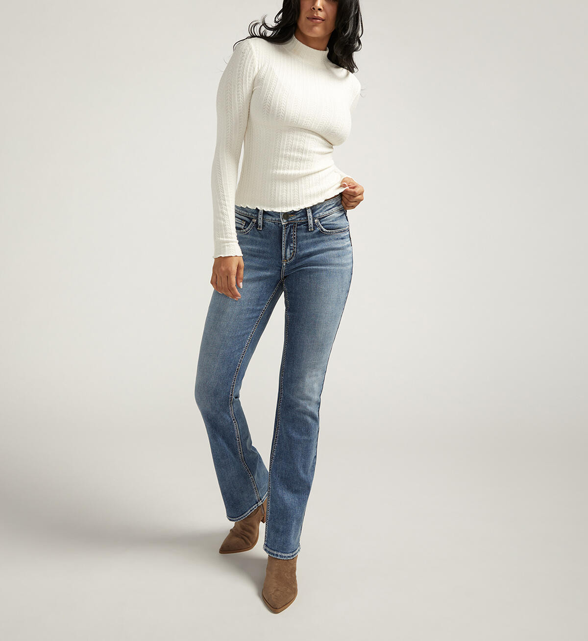 Elyse Mid Rise Slim Bootcut Jeans | Silver Jeans Co. (US)