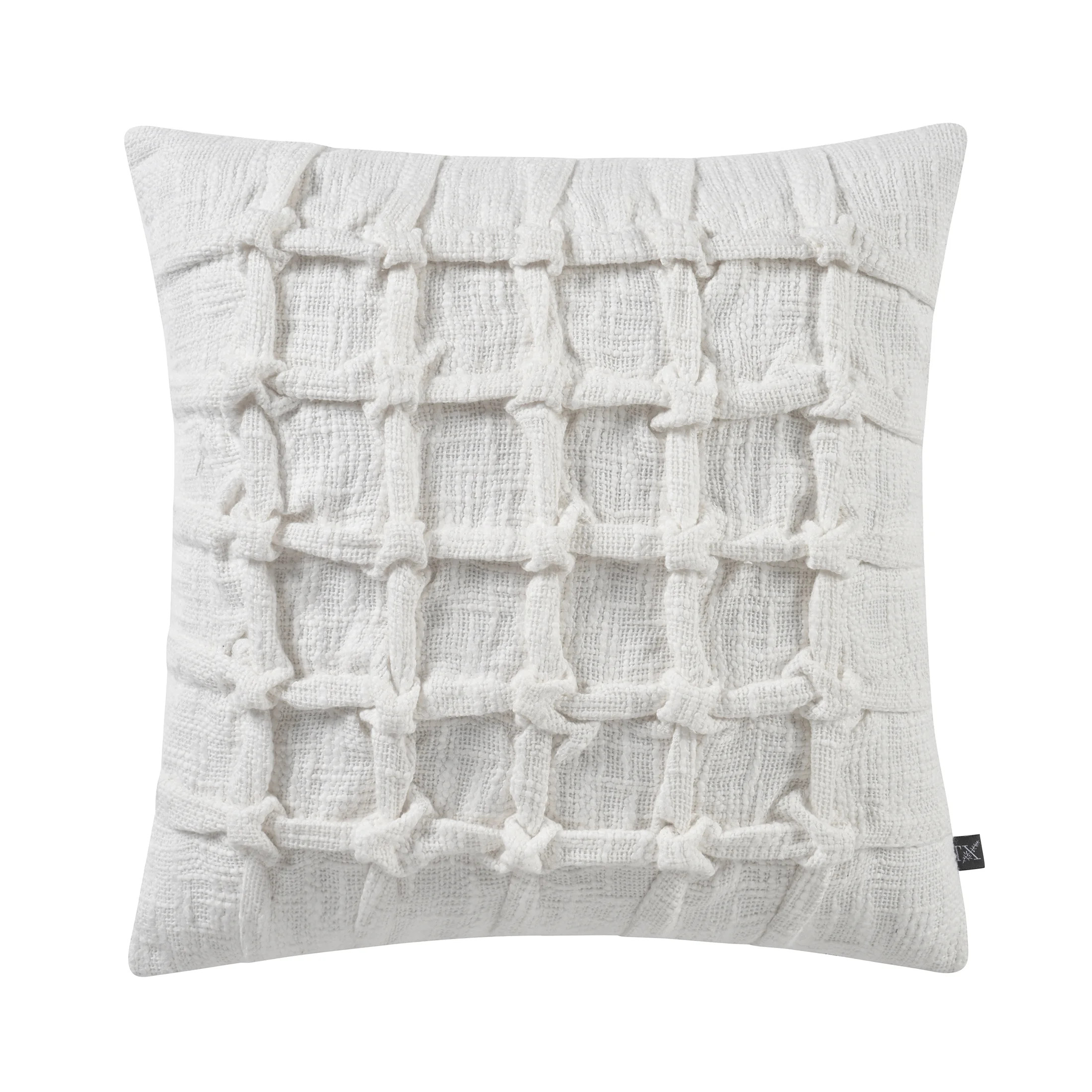 My Texas House 18" x 18" Tilly White Pinch Pleat Cotton Decorative Pillow - Walmart.com | Walmart (US)