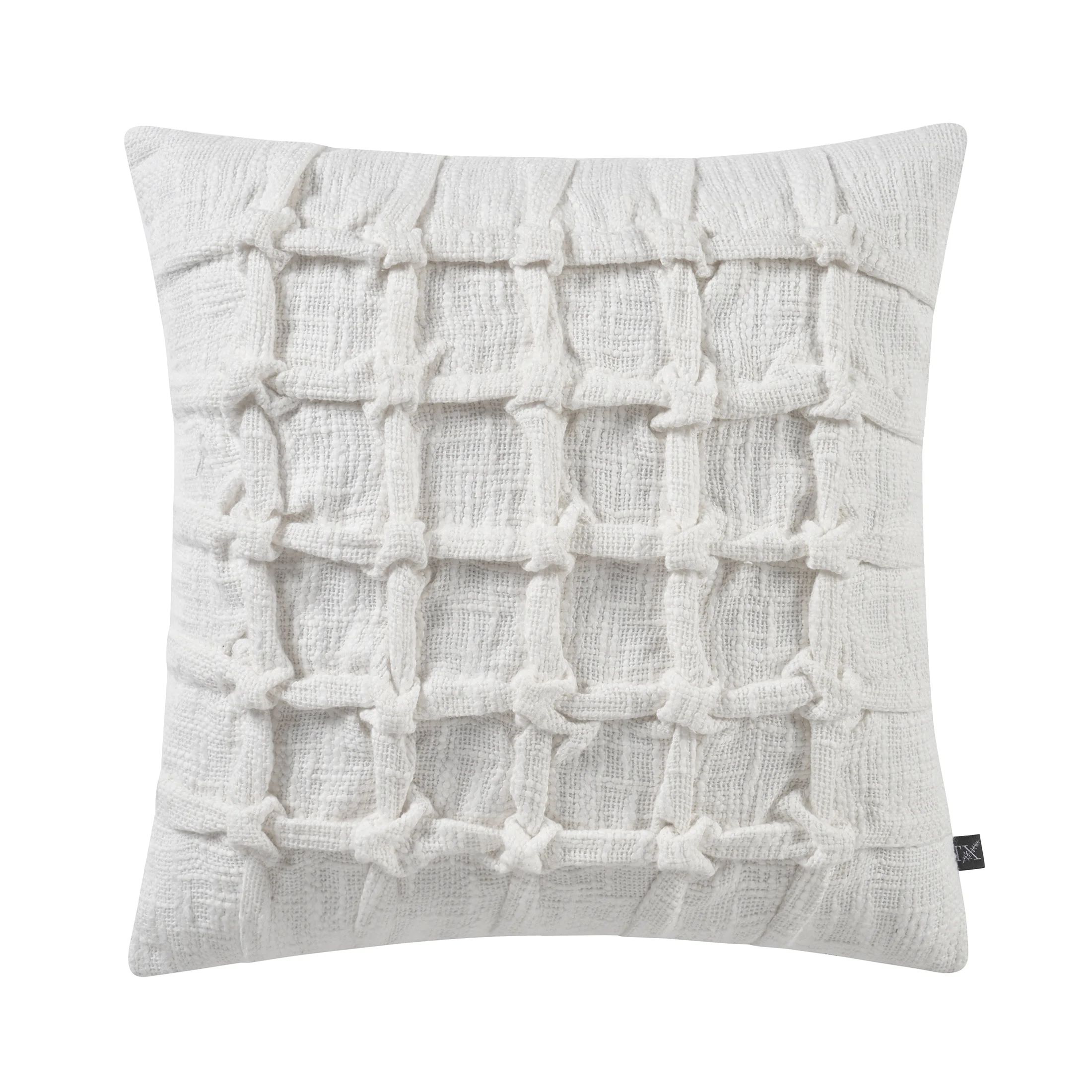 My Texas House 18" x 18" Tilly White Pinch Pleat Cotton Decorative Pillow | Walmart (US)