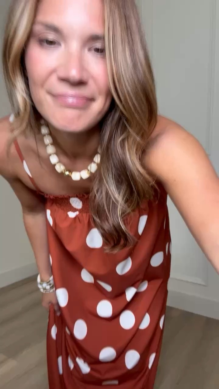 This polka dot midi dress is such a fun statement piece for summer. The lightweight fit, flowy silhouette, and classic dot print make it perfect for vacation, brunch, weddings, or any warm weather occasion.

Size M

Polka dot dress, midi dress, summer dress, vacation outfit, brunch outfit, wedding guest dress, resort wear, lightweight dress, flowy dress, feminine style, summer fashion, tall girl fashion, tall friendly dress, StangandCo

#LTKTall #LTKTravel #LTKSeasonal
