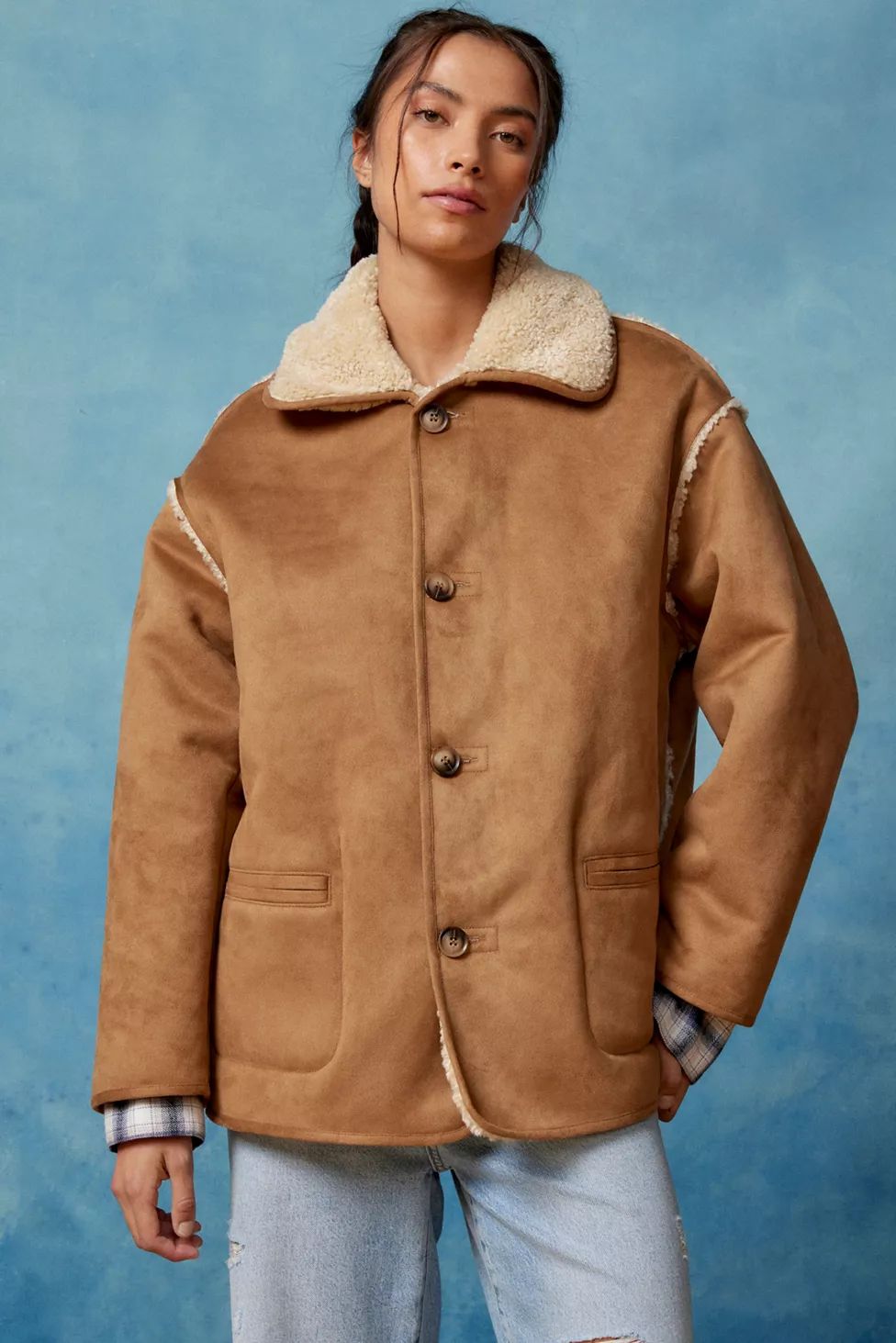 BDG Faux Suede Reversible Coat | Urban Outfitters (US and RoW)
