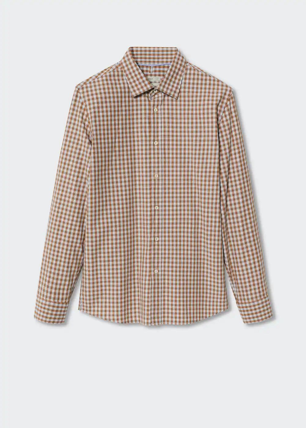Gingham check cotton shirt | MANGO (US)