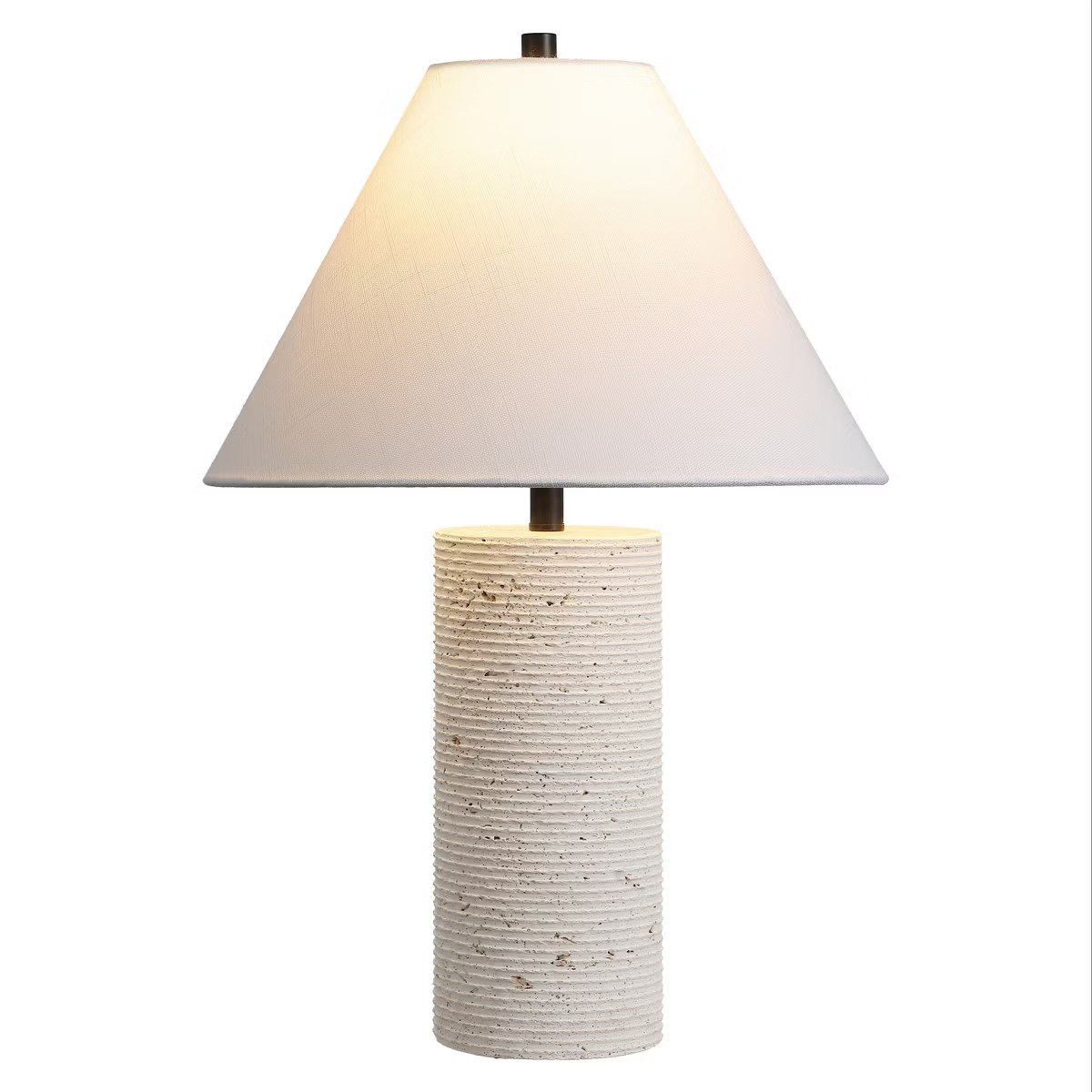 JONATHAN Y Kelsey 22.50" Modern Minimalist Travertine Column LED Table Lamp, Cream | Target