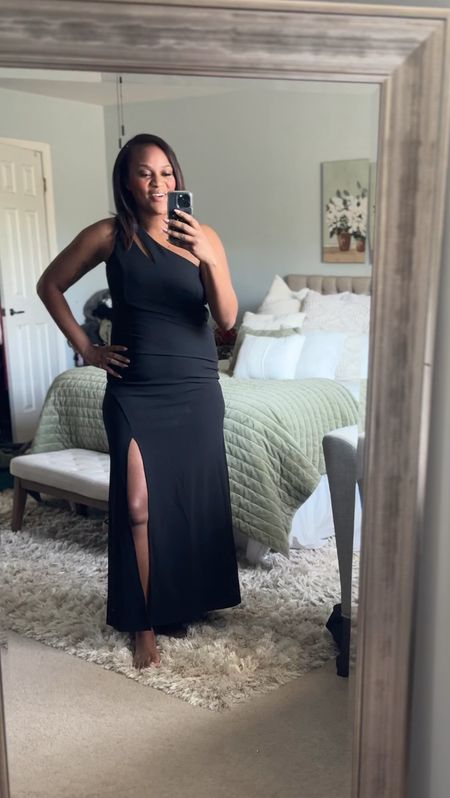 This asymmetrical black dress is perfect for any formal event you have coming up! Whether it’s graduation or a wedding, you can grab this in any color that works for you! Also, it has lots of stretch! 



#LTKparties #LTKmidsize #LTKwedding