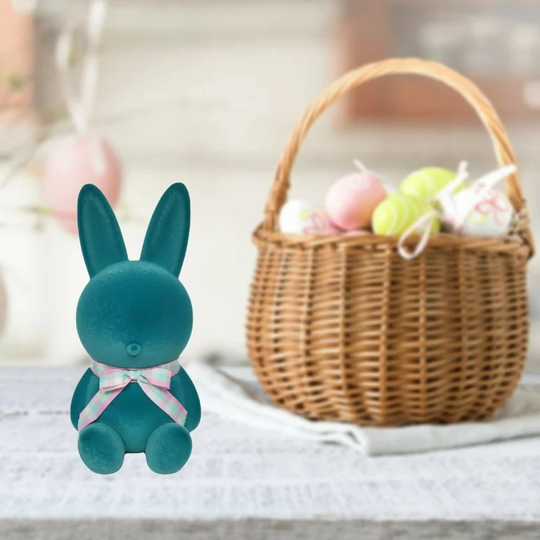 Easter Green Flocked Bunny Decoration, 16 in, by Way To Celebrate | Walmart (US)