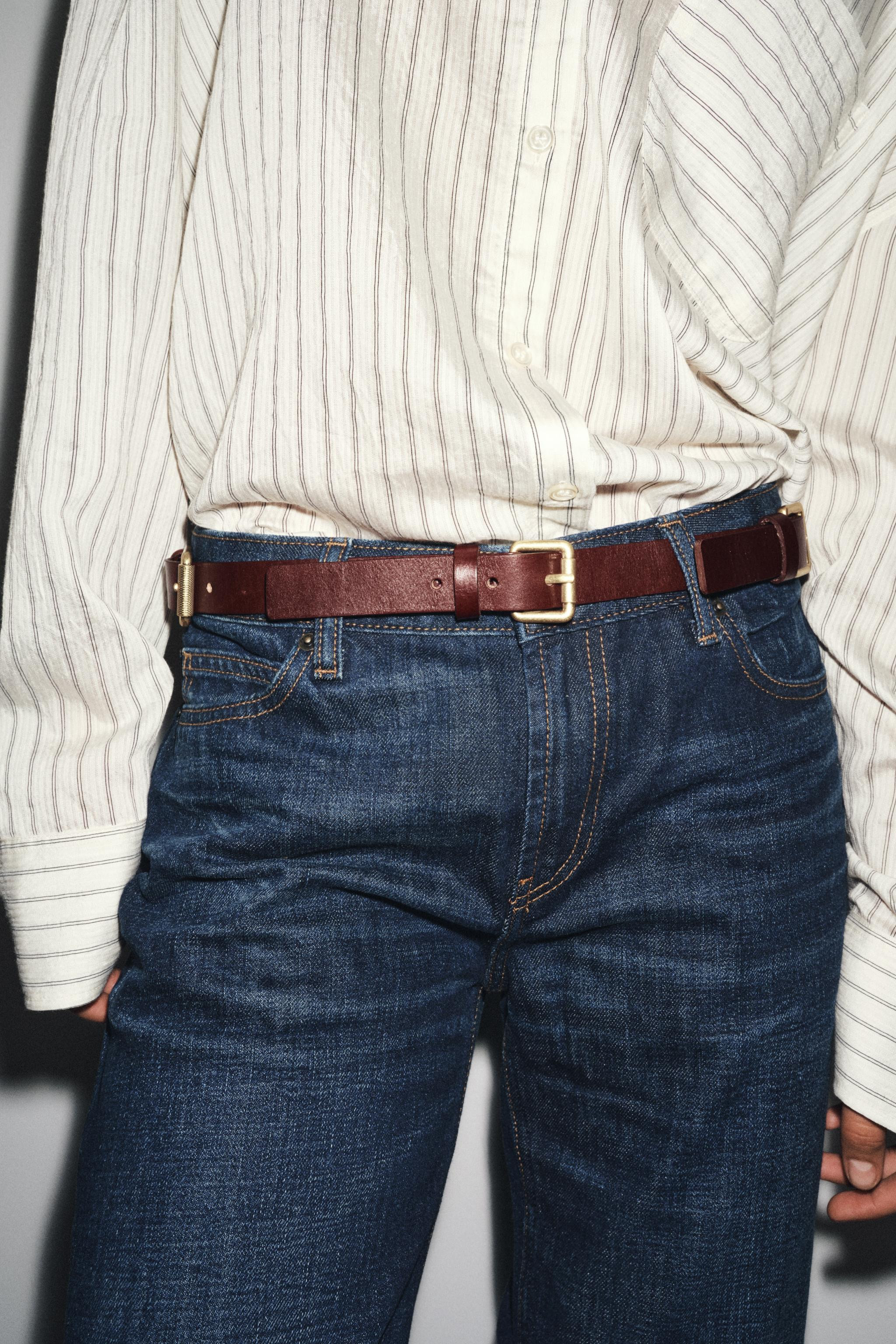 LEATHER MULTI-POSITION BUCKLE BELT | Zara UK