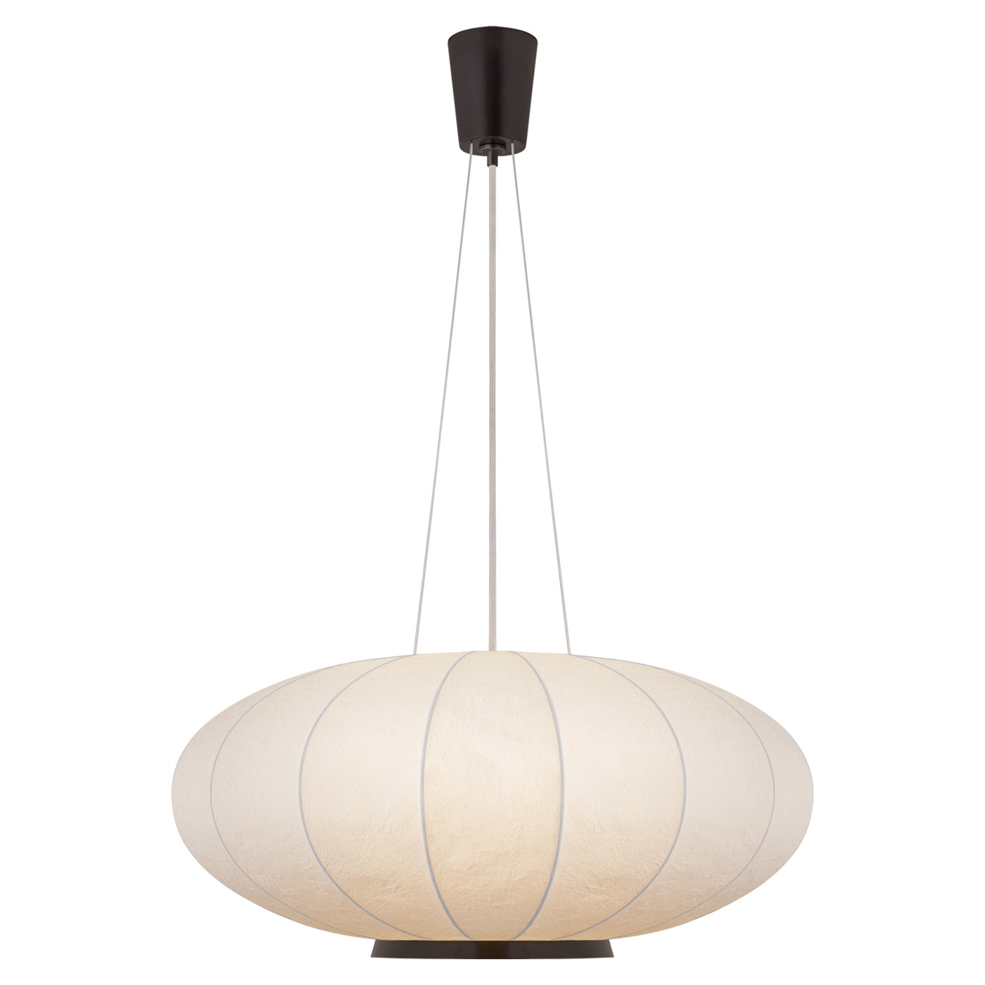 Visual Comfort Paper Moon Coastal Bronze Metal Hanging Shade Pendant | Kathy Kuo Home