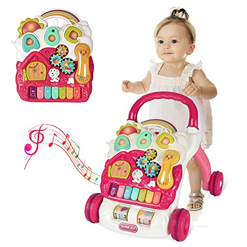 SUPER JOY 3 in 1 Baby Walker,Sit to Stand Learning Walkers & Removable Play Panel, Kids Early Activi | Amazon (US)