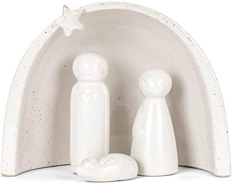 Stoneware Nativity with Glaze, Set of 4 | Amazon (US)