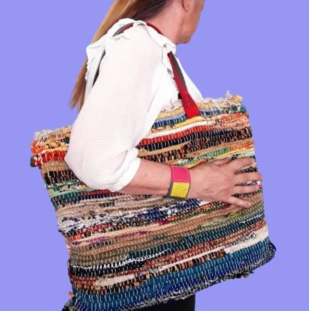 Spacious Boho-chic Style Bag With Vibrant and Different Colors on Each Side of the Bag, Unisex, f... | Etsy (US)