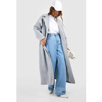 Womens Scuba Maxi Coat - Grey - L | boohoo (US & Canada)