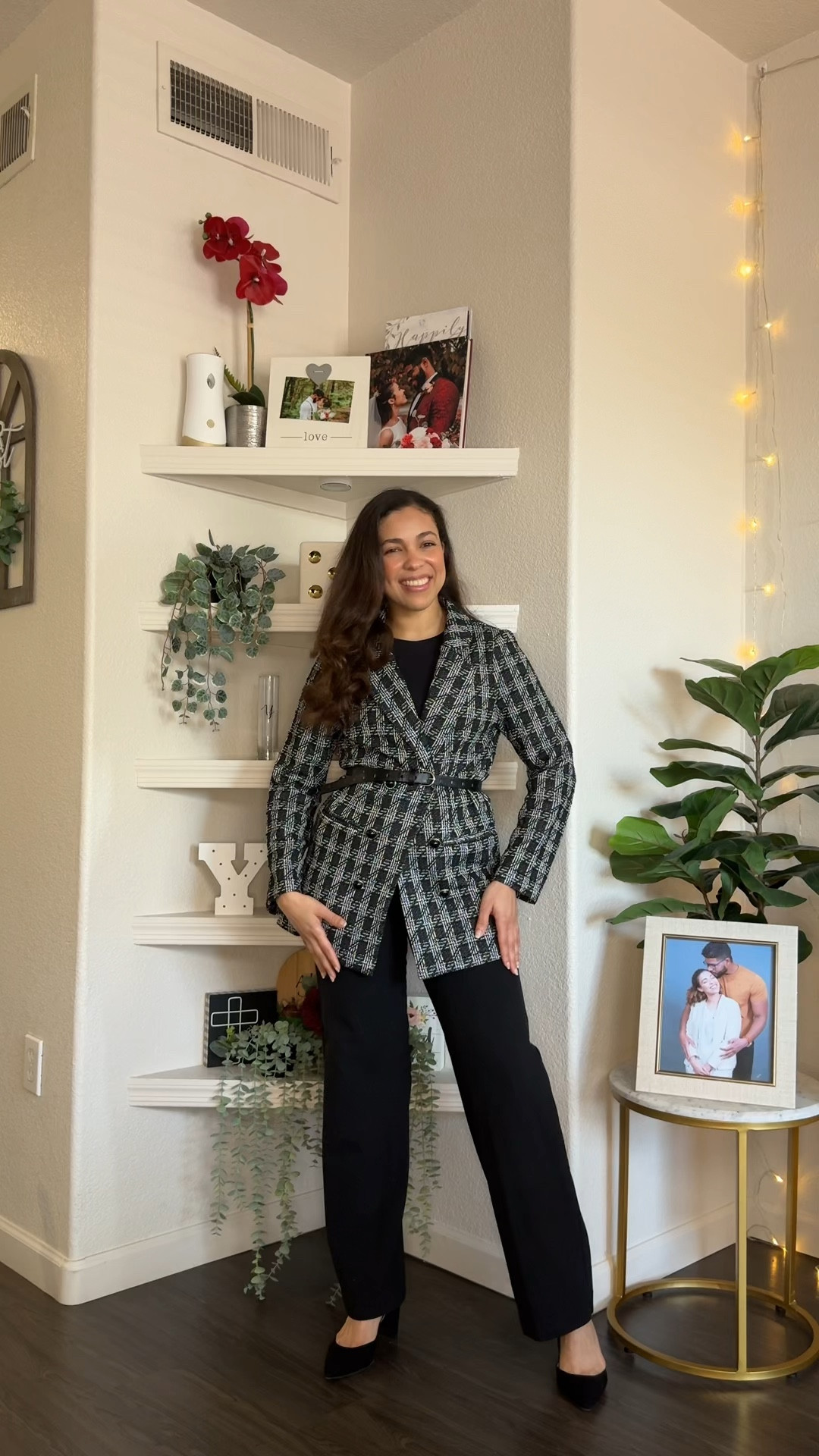 Day 4 sharing my blazer collection. This one was a gift 💝 

I tagged similar ones here that you can style the same way 😊

Black long blazer, black trousers, black bodysuit, black pumps, black skinny belt 

#LTKfindsunder100 #LTKfindsunder50 #LTKstyletip