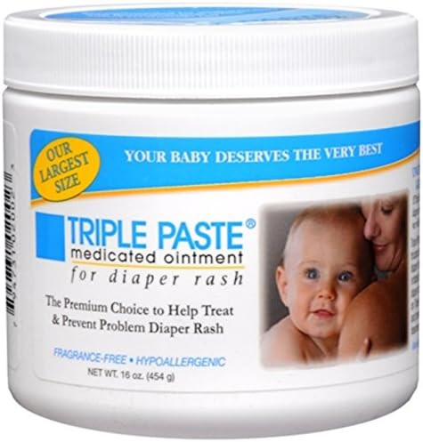 Triple Paste Diaper Rash Cream, Hypoallergenic Medicated Ointment for Babies, 16 oz | Amazon (US)