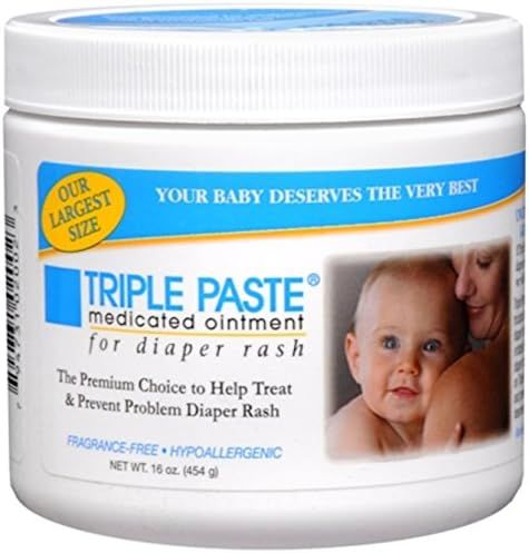 Triple Paste Diaper Rash Cream, Hypoallergenic Medicated Ointment for Babies, 16 oz | Amazon (US)