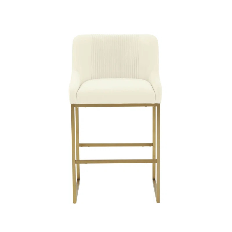 Lisa Pleated Velvet Counter Stool | Wayfair North America