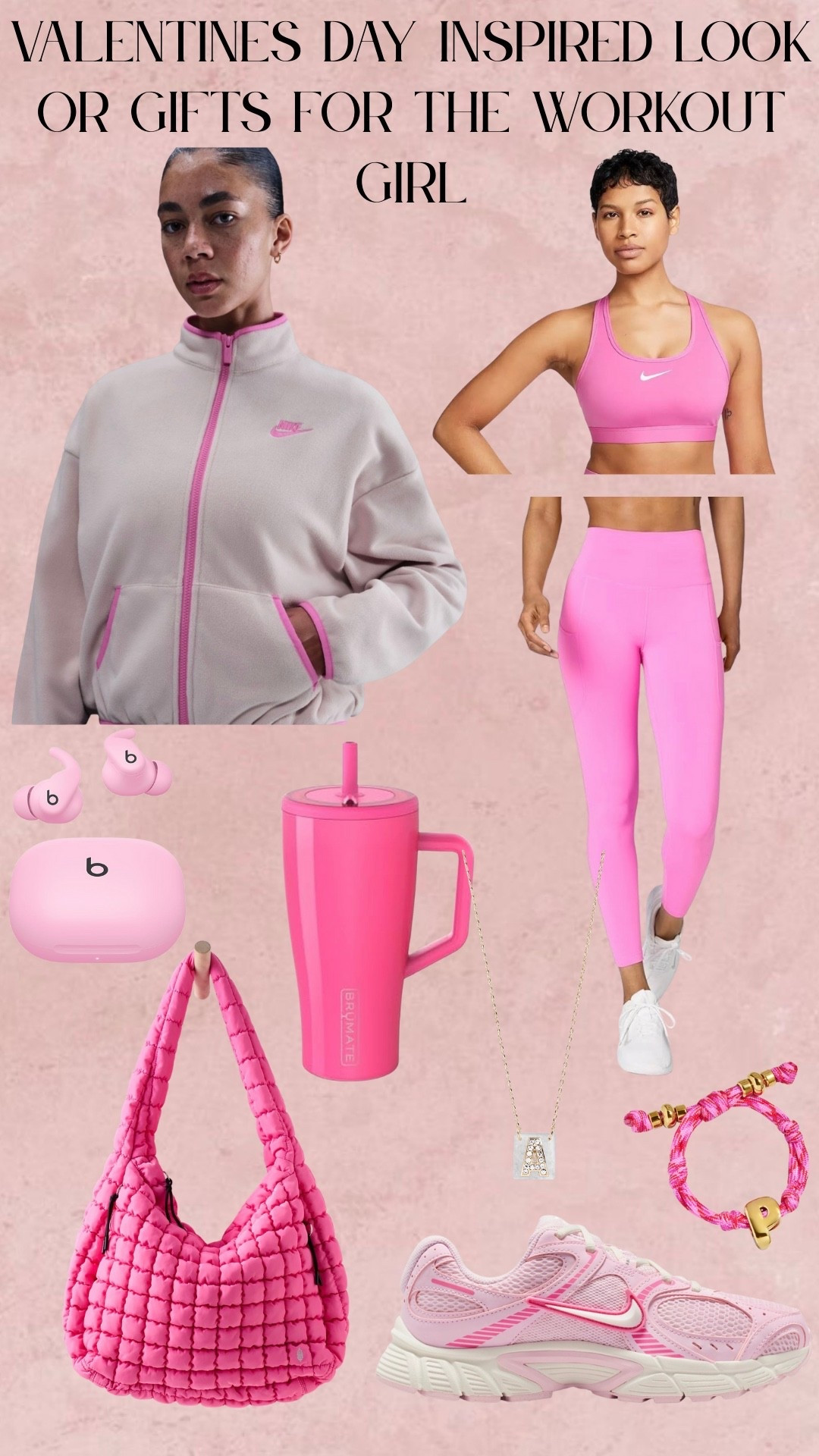 Valentine’s day gift guide or a valentine’s day work out look 💕💕💕

#valentine #valentinesday #giftguide #pink #matchingset #valentinesdaygift #athleisure #nike #nikeset #brumate #beats #jewlery #momootd #fashion #styleootd #ootd #whatiwore 
#currentlywearing #fashionblogger #onlineshopping #LTK #liketoknowit #womensfashion #everydaystyle #casualstyle #postpartum #amazonfashion #amazontrends #outfitinspo #momstyle #ootd #styleinspo #amazon #amazonstyle  #amazonfinds #fyp #outfitinspo #iowa #foryoupage 

#LTKValentine #LTKootd #LTKfitnessgoals