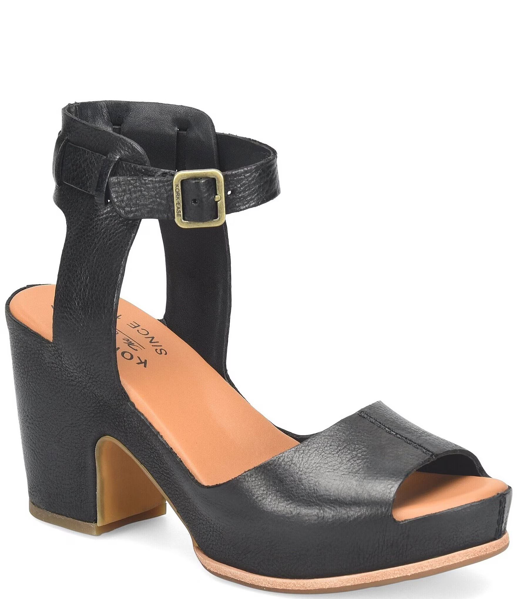 Kork-Ease Stasia Leather Covered Heel Ankle Strap Platform Sandals | Dillard's | Dillard's