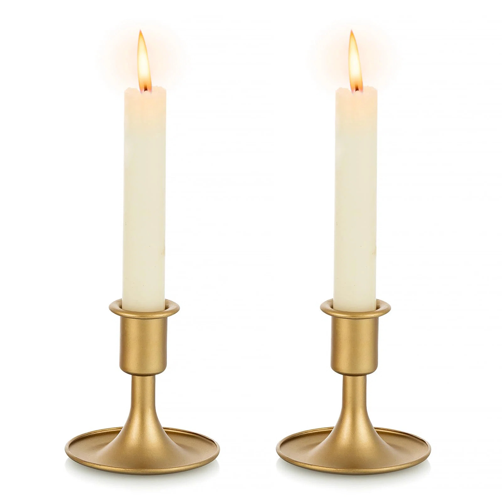 Gold Candle Holders For Candlesticks Set Of 2 - Small Taper Candle Holders,3.35In (Set of 2) | Wayfair North America